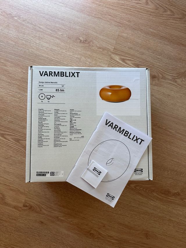 Caja lampara IKEA VARMBLIXT naranja