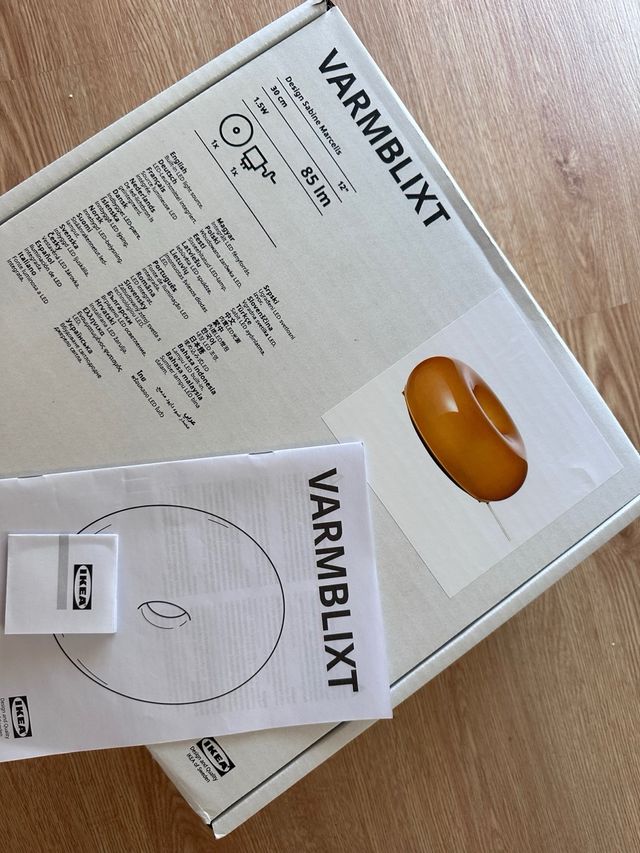 Caja lampara IKEA VARMBLIXT naranja