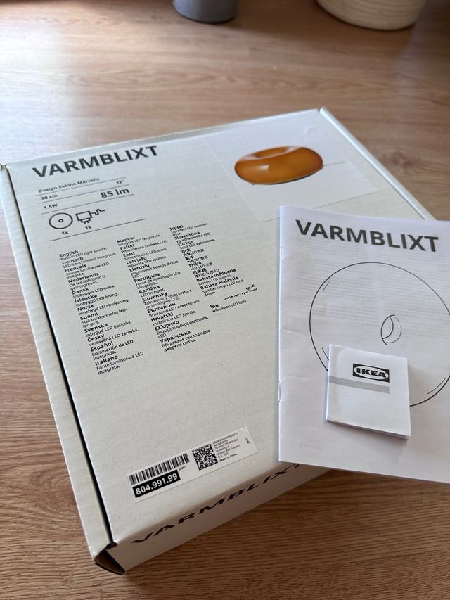 Caja lampara IKEA VARMBLIXT naranja