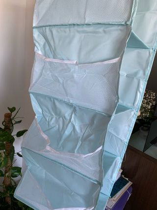 Organizador colgante azul - Tela. con bolsillos
