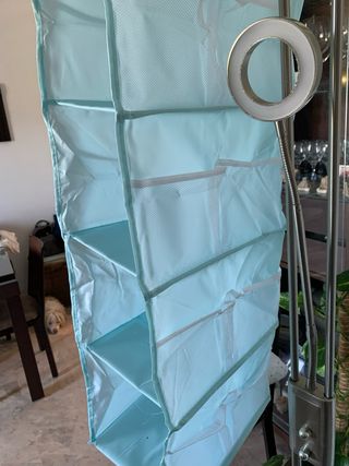 Organizador colgante azul - Tela. con bolsillos