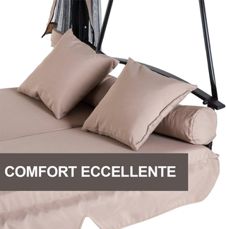 Gazebo Parasole da Giardino con Dondolo Letto e Za