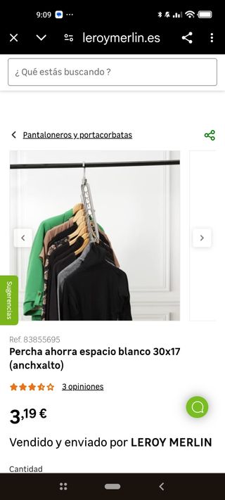 Lote de 8 perchas ahorra espacio