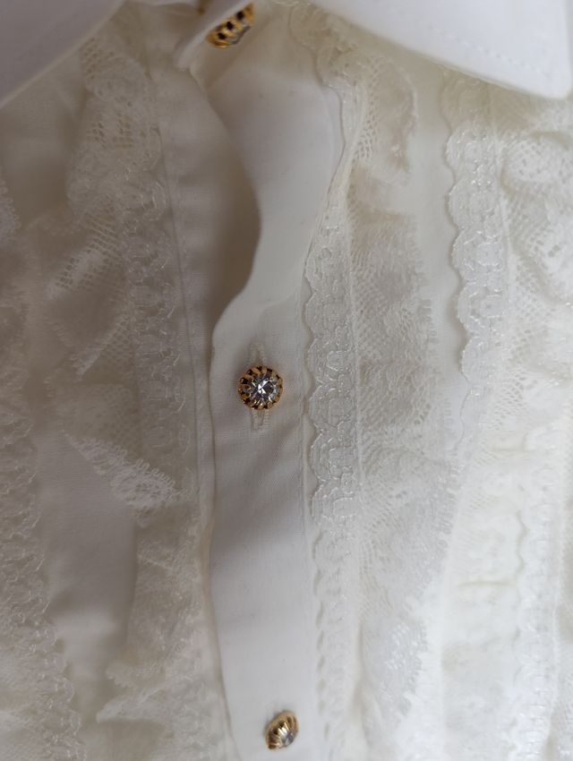 Camisa blanca encaje flamenco