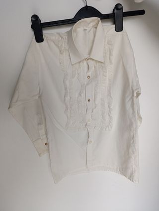 Camisa blanca encaje flamenco