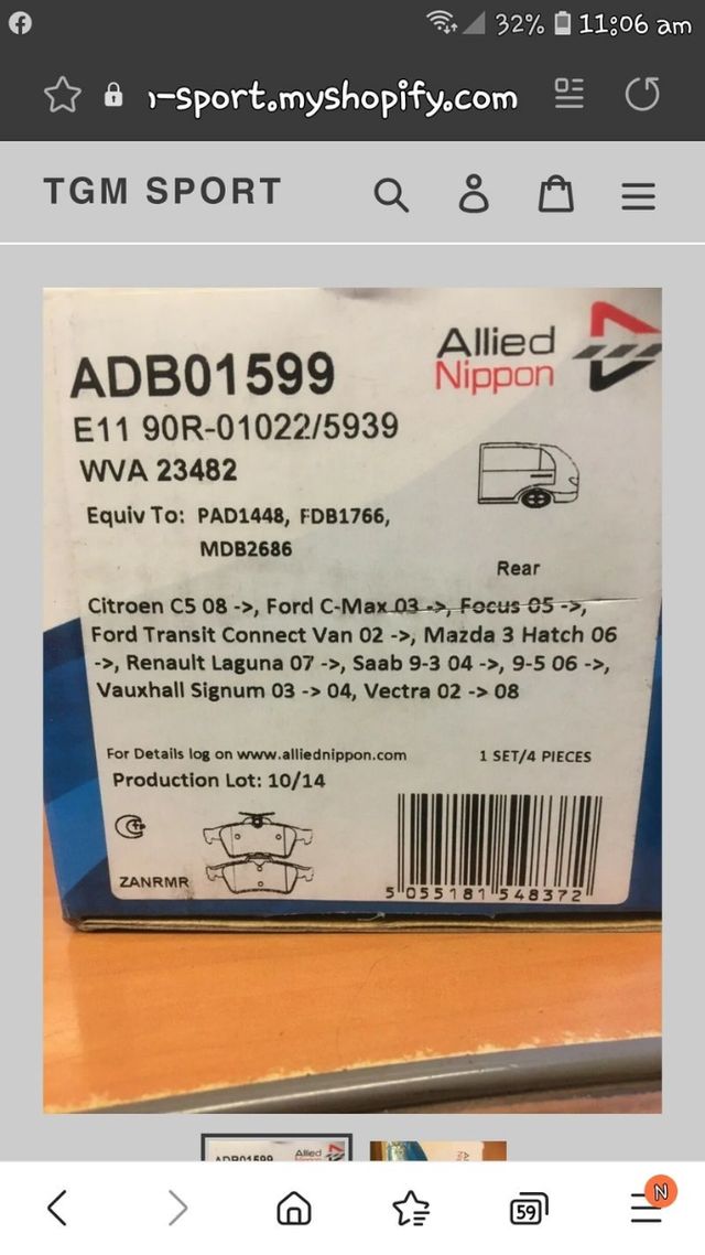 Pastillas de freno de disco