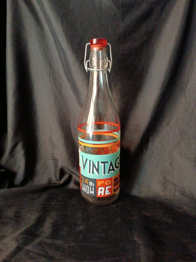 Botella de cristal vintage italiana