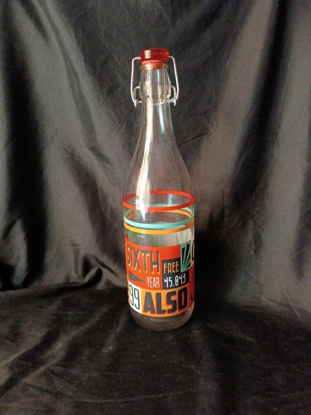 Botella de cristal vintage italiana