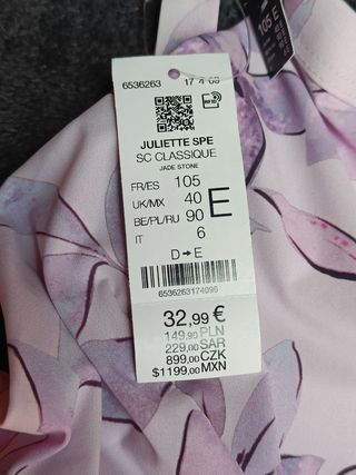 Sujetador de bikini flores tonos lilas Etam nuevo