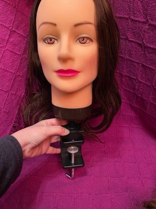 Cabeza de peluquería y extensión de cabello