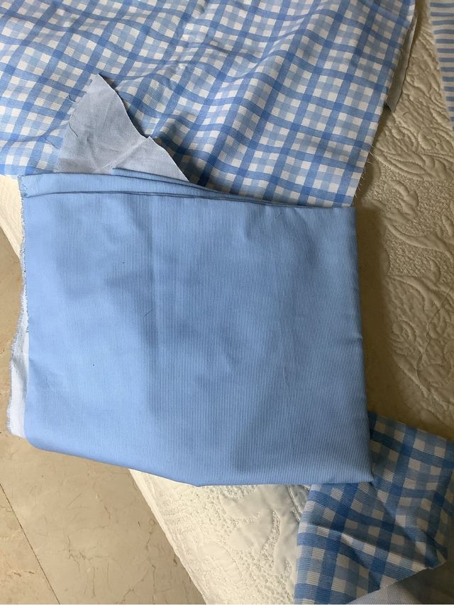 Telas bebé: cuadros y rayas azules