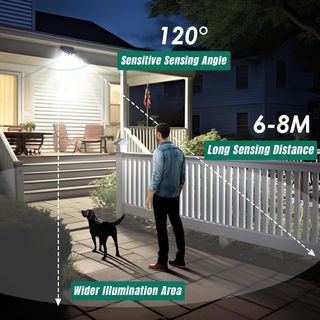 4 Faretti Solare Esterno con Sensore di Movimento