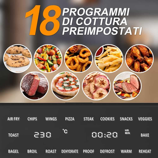 Forno Friggitrice ad Aria Calda Capacità 30Lt 1800