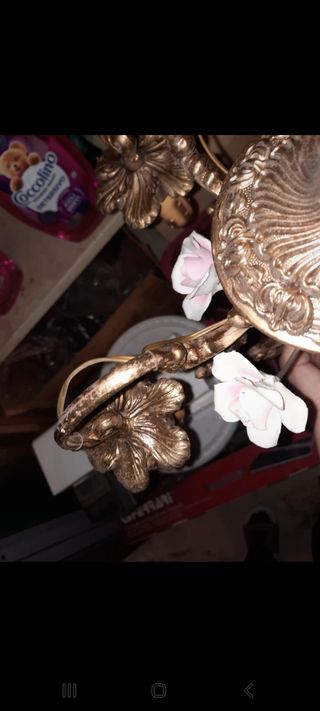 Lampadario vintage metallo e porcellana