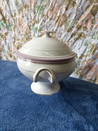 Sopera filo oro y rosa