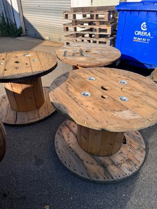 MESAS BOBINAS CARRETE MADERA CABLE CHILLPALET