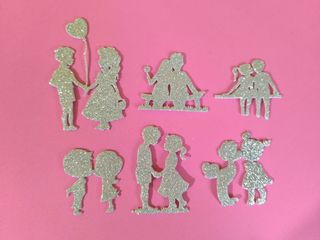 Fustellati glitter San Valentino