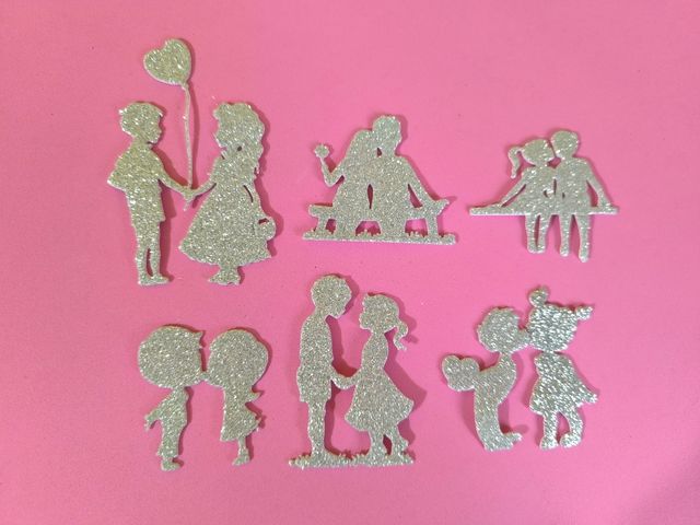 Fustellati glitter San Valentino