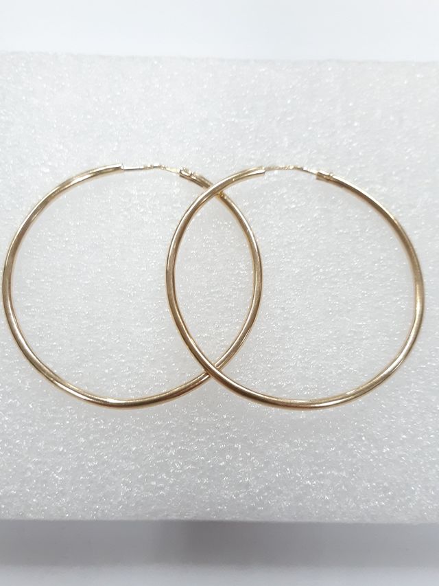 Orecchini oro giallo 14kt cerchio cm 5