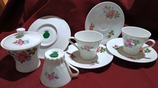 3 tazzine e piattini caffè e zuccheriera Bavaria 