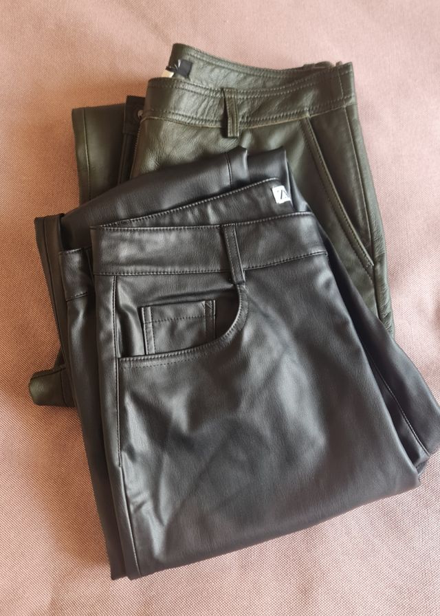 2 pantalones cuero imitación