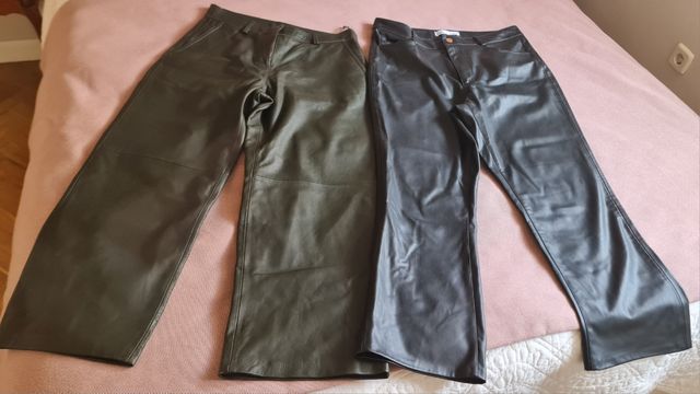 2 pantalones cuero imitación