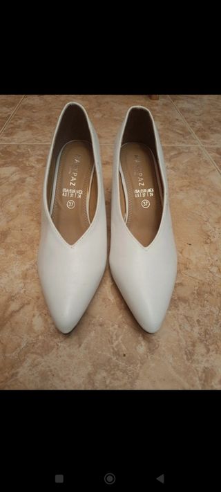 Zapatos Marypaz blancos, talla 37