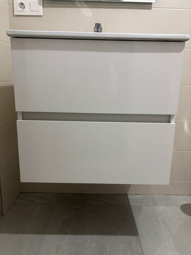 Mueble baño blanco - lavabo + mueble