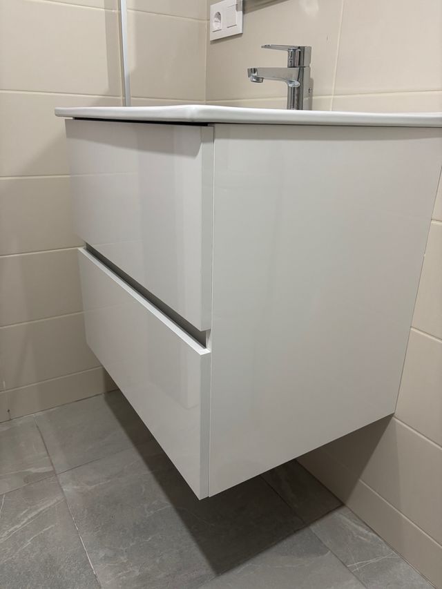 Mueble baño blanco - lavabo + mueble