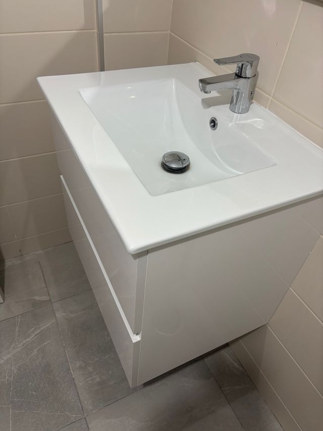 Mueble baño blanco - lavabo + mueble