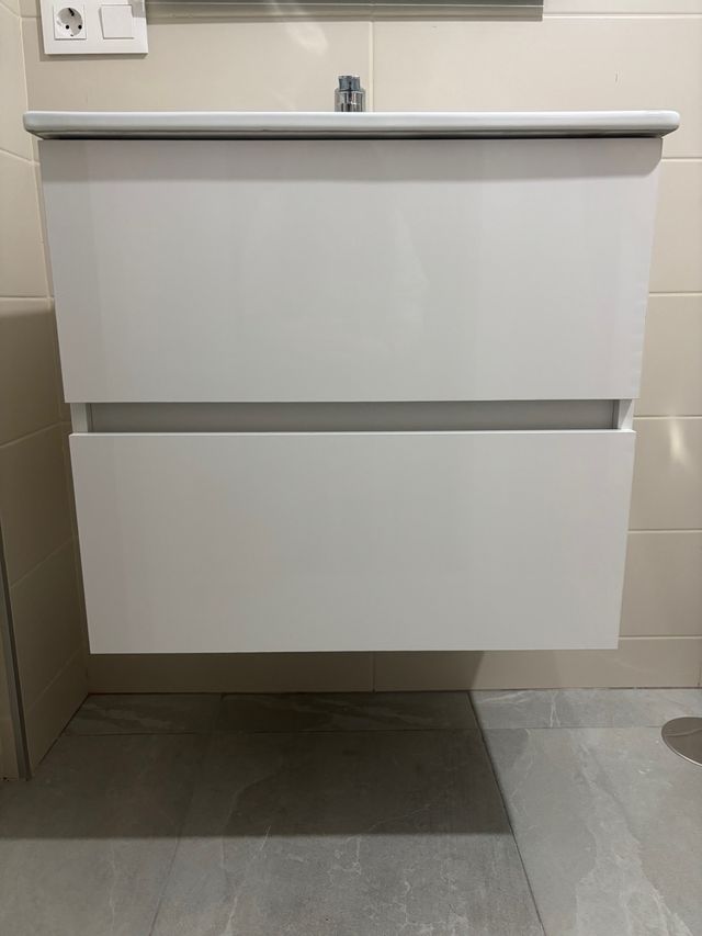 Mueble baño blanco - lavabo + mueble