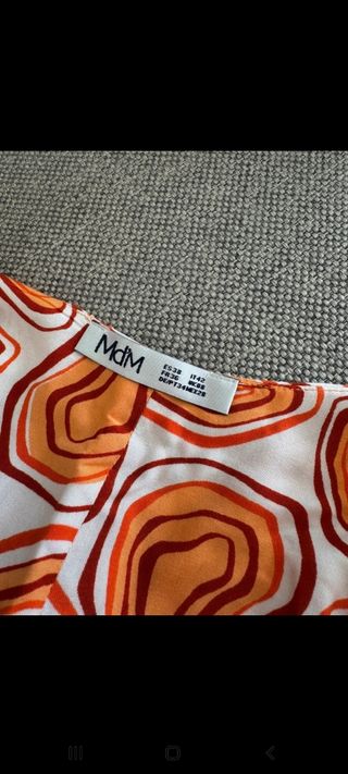 Mono largo estampado naranja-blanco