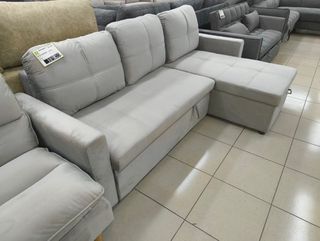 Chaiselong cama arcón gris