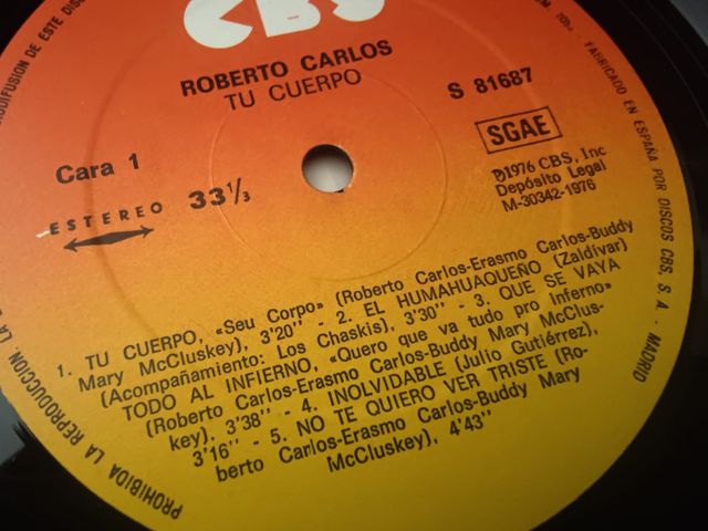 Vinilo Roberto Carlos - Tu Cuerpo