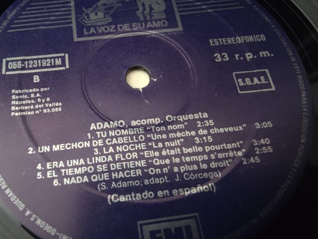 Vinilo Adamo - Canta en español