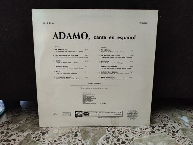 Vinilo Adamo - Canta en español