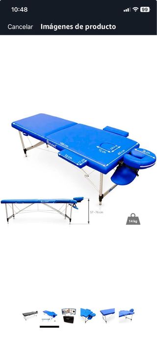 Camilla masaje plegable 194x70cm