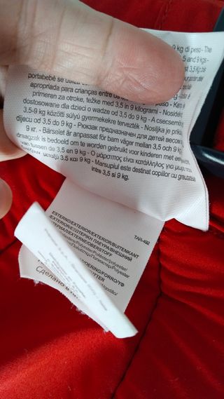 Mochila portabebés Prenatal roja