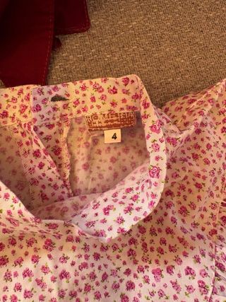 Traje campesina niña - Rojo y Rosa Talla 4/5 años