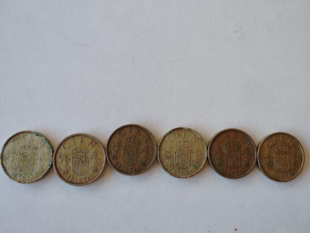 6 Monedas 100 Pesetas España