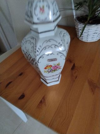 Jarrón porcelana Plata/Blanco