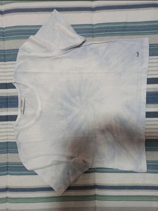 Crop top Tie Dye celeste