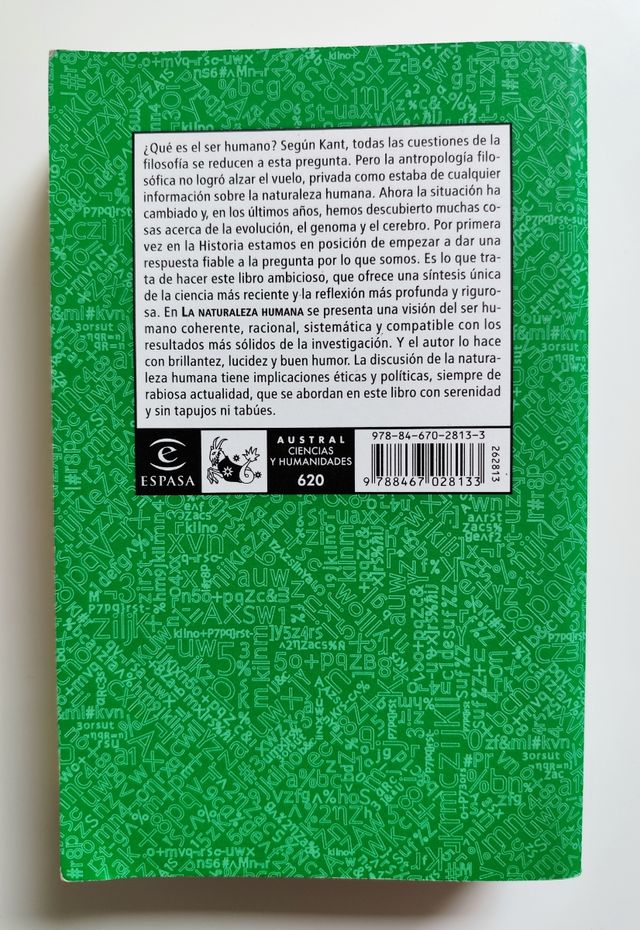 Libro "La Naturaleza Humana" de Jesús Mosterín 