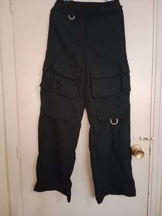 Pantalón Cargo Negro Mujer