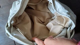 Bolso hobo Adolfo Dominguez cuero blanco.