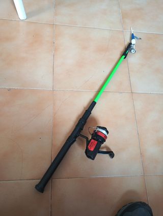 Caña de pescar con accesorios