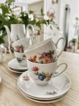 Juego café vintage porcelana