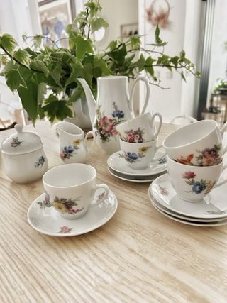 Juego café vintage porcelana
