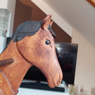 Caballo balancín madera vintage