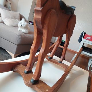 Caballo balancín madera vintage
